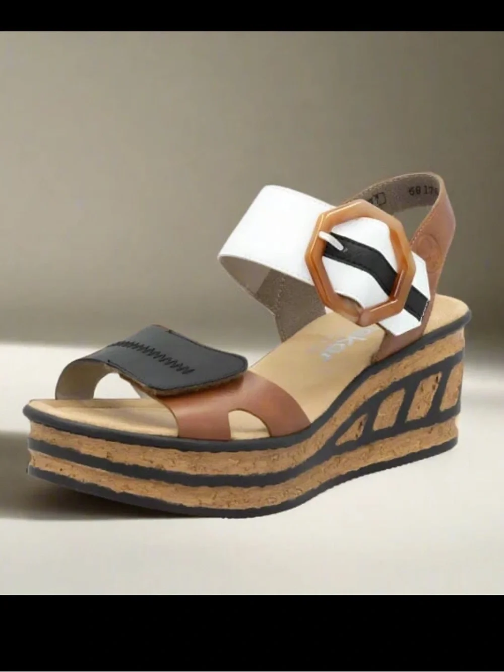 Rieker Womens Brown Leinen Weiss 42  US 11 11.5